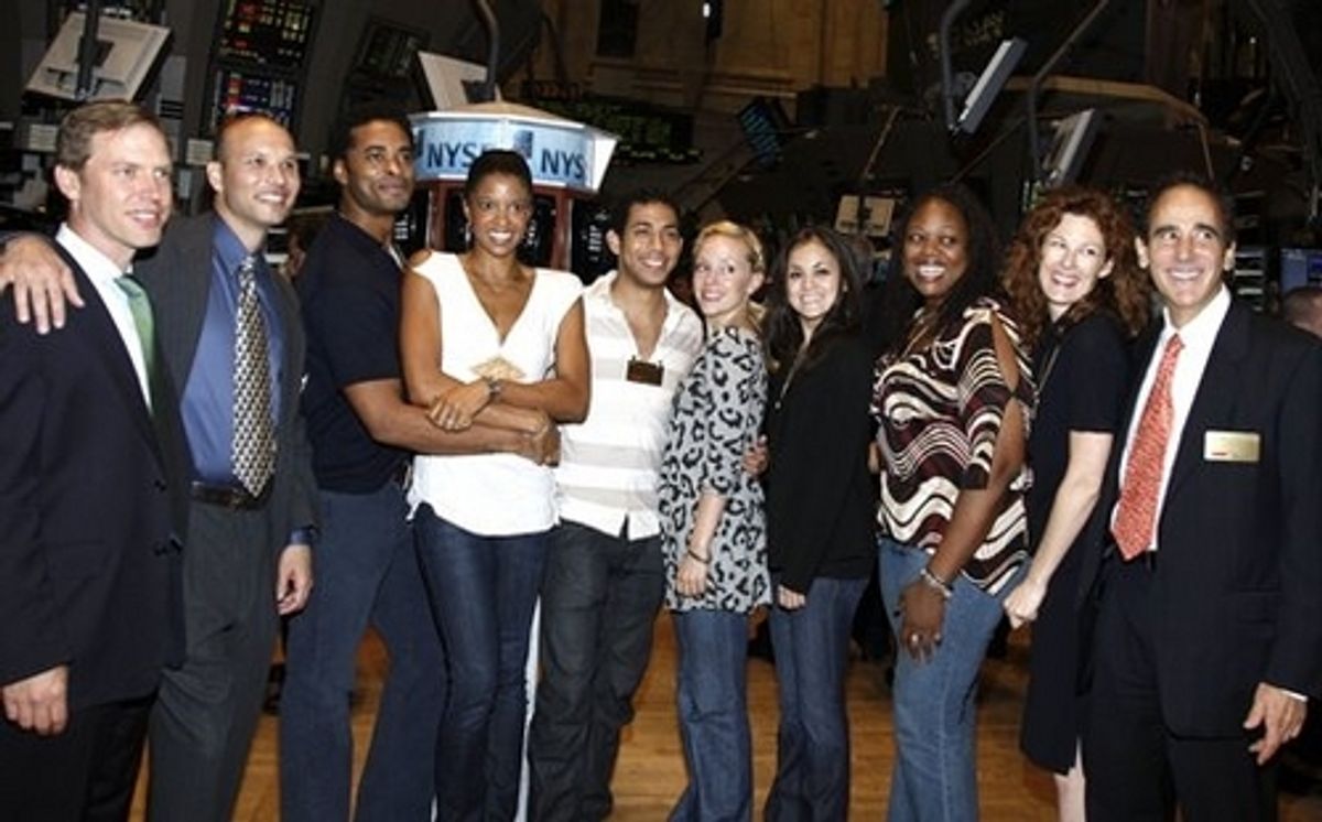 Owen Johnston, Destan Owens, Renee Elise Goldsberry, Justin Johnston,Tracy McDowell, Andrea Goss, Gwen Stewart, Producers Elan V. McAllister and Allan S. Gordon at 