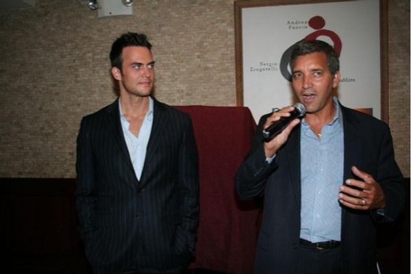 Cheyenne Jackson and Tony DiNapoli's General Manager Bruce Dimpflmaier
 Photo