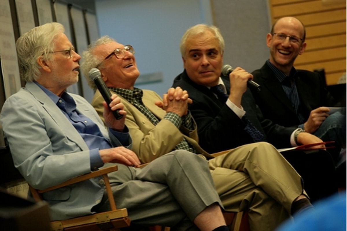 Frank Gilroy, Sheldon Harnick, Peter Filichia, and Doug Cohen at 