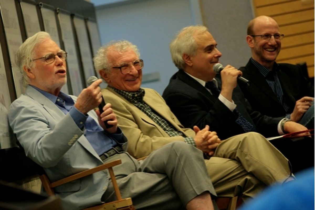 Frank Gilroy, Sheldon Harnick, Peter Filichia, and Doug Cohen at 