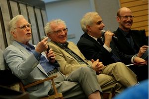 Frank Gilroy, Sheldon Harnick, Peter Filichia, and Doug Cohen Photo