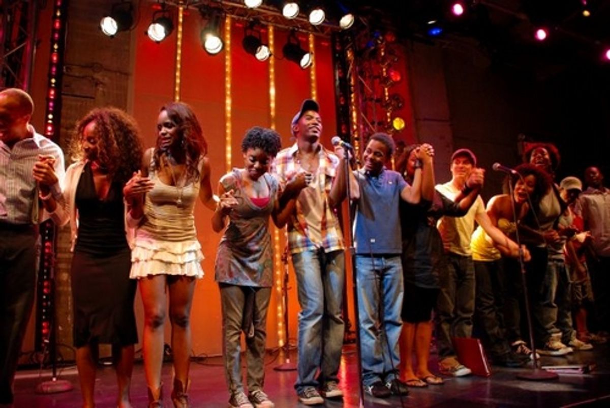 Lelund Derond Thompson, Lauretta Vaughn, Krystal Brown, Markita Prescott, Andrew Arrington, Kevin Curtis, Ebony Hood, Jason Michael Miller, Jasmine Torres, Dominique Elise Porter, Jhon Christopher, and Laban Reeves at One Night Only Concert, 'Street Lights for Obama'