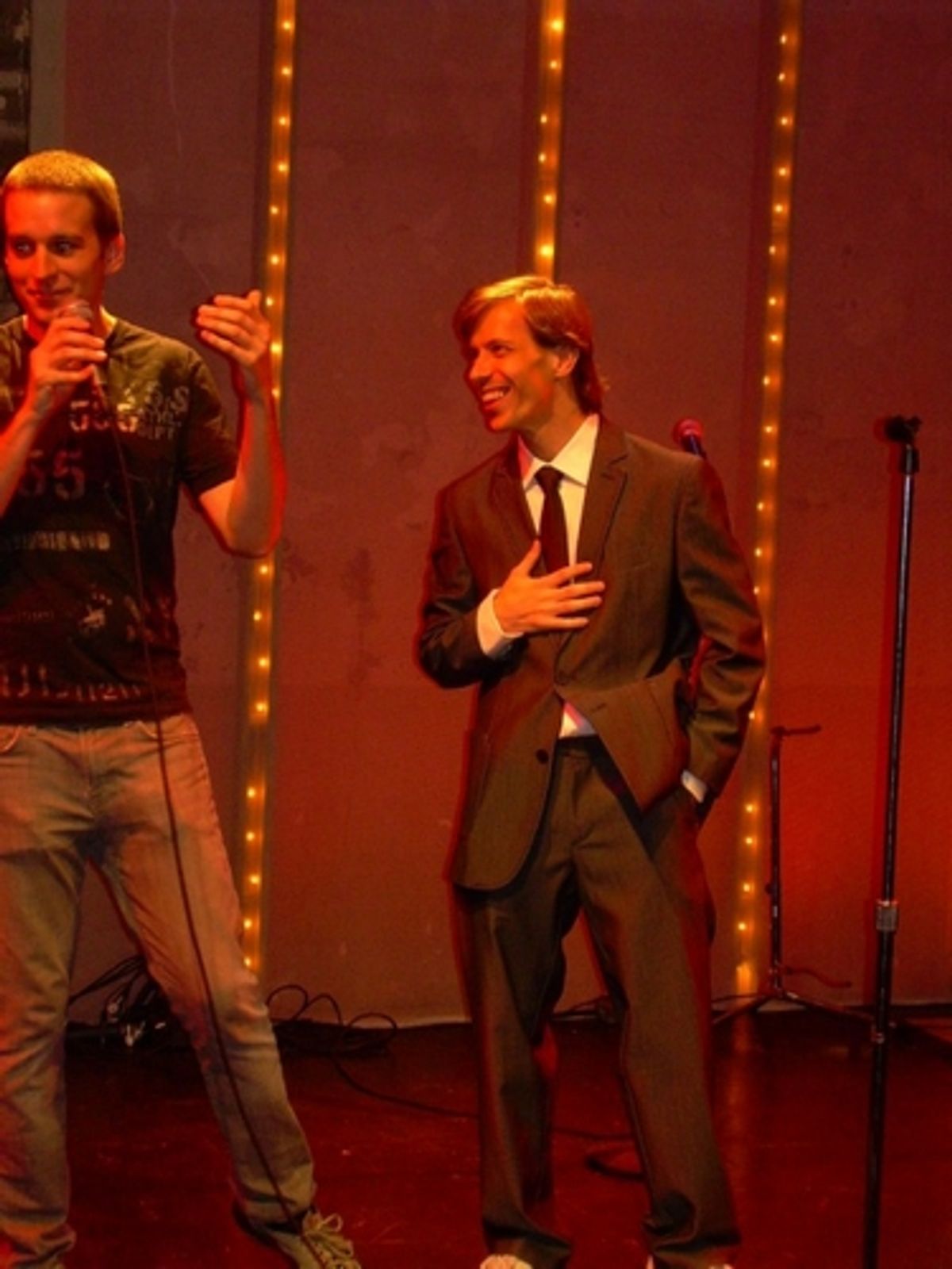 Ryan J. Davis and Joe Drymala at One Night Only Concert, 'Street Lights for Obama'