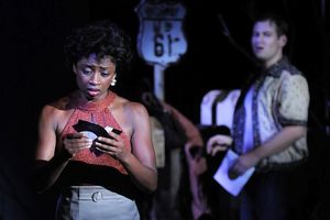 Montego Glover as "Felicia" and Chad Kimball as "Huey Calhoun" @ BroadwayWorld Montego Glover as "Felicia" and Chad Kimball as "Huey Calhoun" Photo