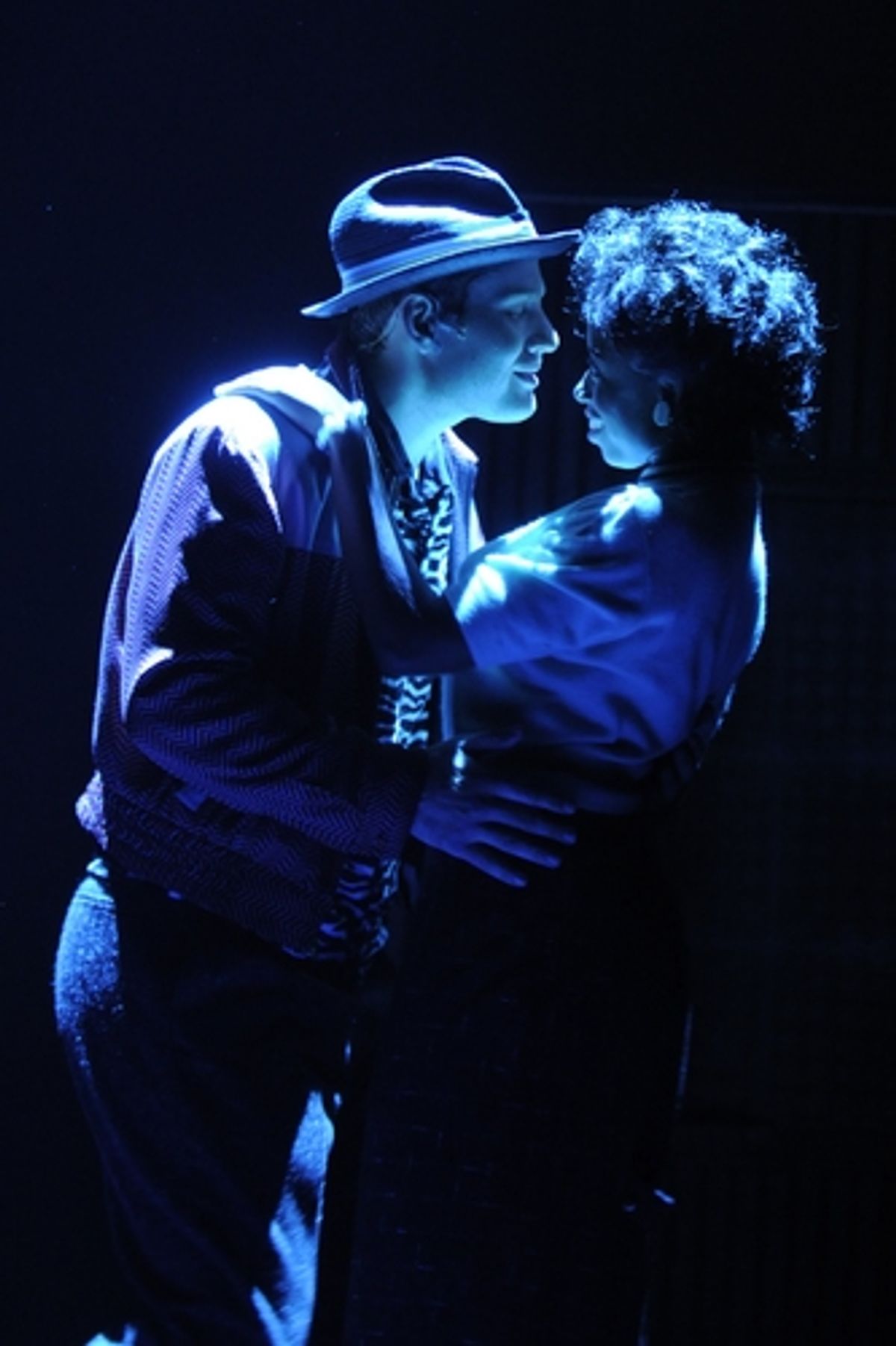 Montego Glover as &#039;Felicia&#039; and Chad Kimball as &#039;Huey Calhoun&#039;  at 