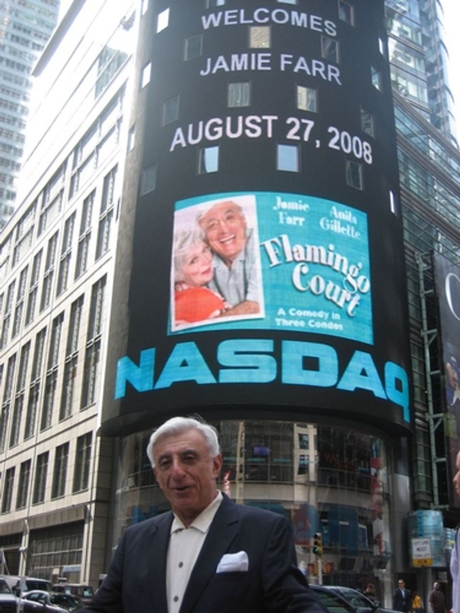 Photo Flash: Jamie Farr and Anita Gillette of 'Flamingo Court' Ring NASDAQ Bell Image