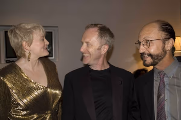 Alison Arngrim and husband Bob Schoonover, with Hywel Sims (GMCLA Executive Director) Photo