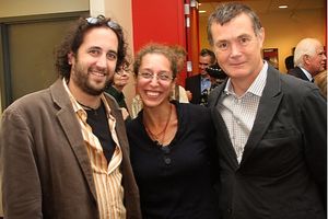 Projectionist Dustin O'Neill, sound designer Jill BC DuBoff and costumer Martin Pakledinaz @ BroadwayWorld Projectionist Dustin O'Neill, sound designer Jill BC DuBoff and costumer Martin Pakle Photo