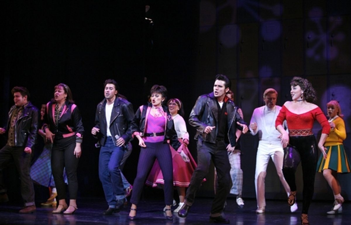 Ace Young, Derek Keeling, Janine DiVita and Cast dance during the curtain call at 