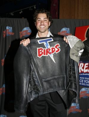 Ace Young displays his T-Birds jacket @ BroadwayWorld Ace Young displays his T-Birds jacket Photo
