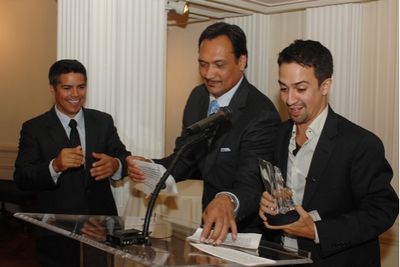 Esai Morales, Jimmy Smits and Lin-Manuel Miranda  Photo