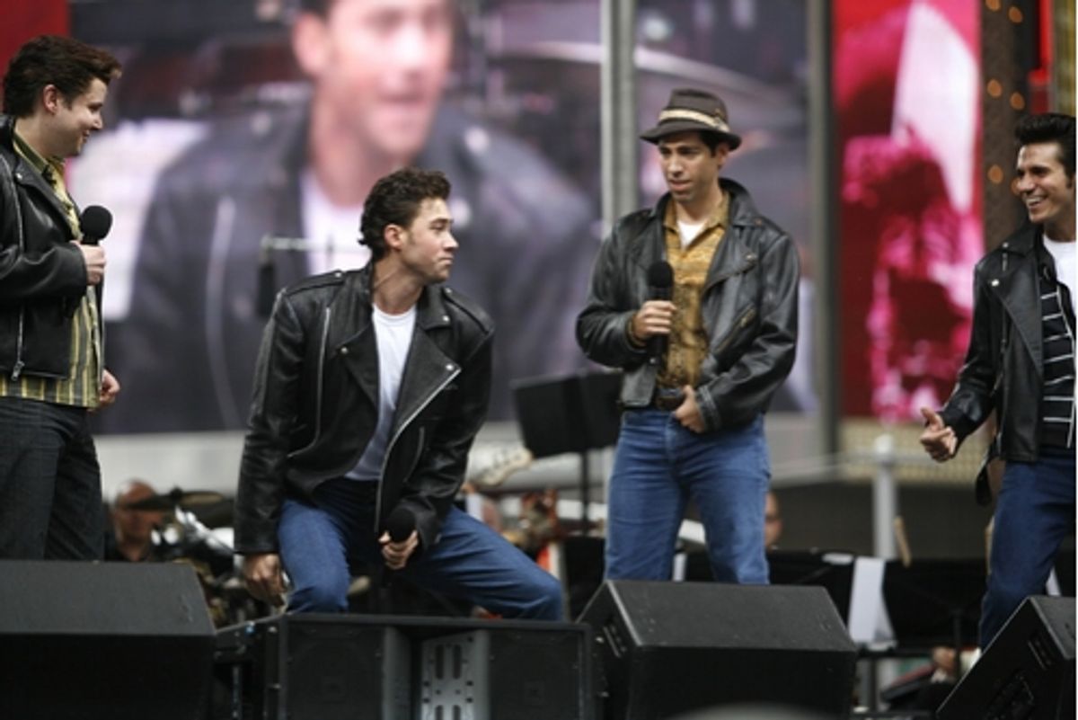 Ace Young and the cast of Grease at 