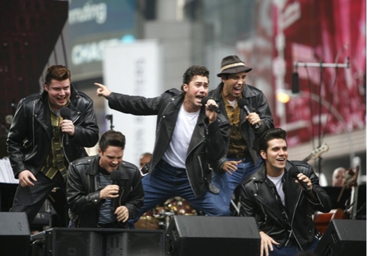 Ace Young and the cast of Grease at 