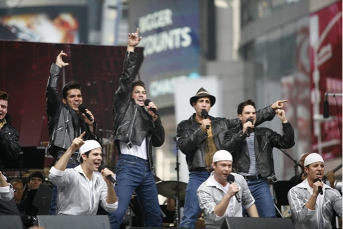 Ace Young and the cast of Grease at 