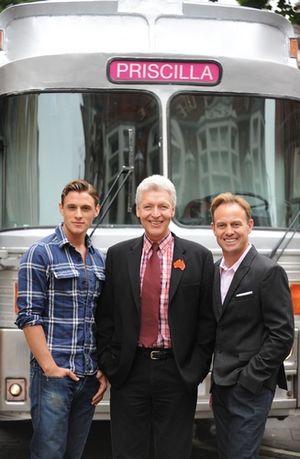 Oliver Thornton, Tony Sheldon and Jason Donovan at the launch for Priscilla Queen Of  Photo