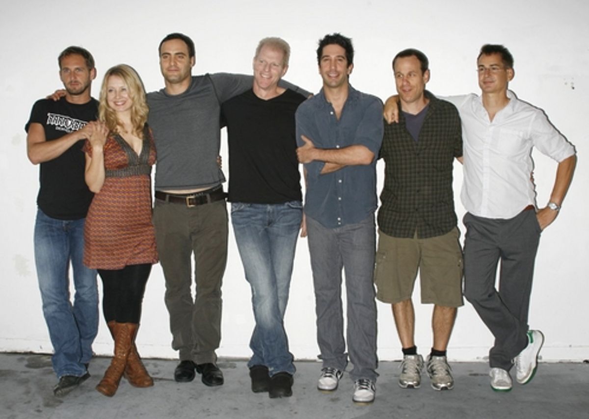 Josh Lucas, Jennifer Mudge, Dominic Fumusa, Noah Emmerich, David Schwimmer, Stephen Belber and Geoffrey Nauffts at 