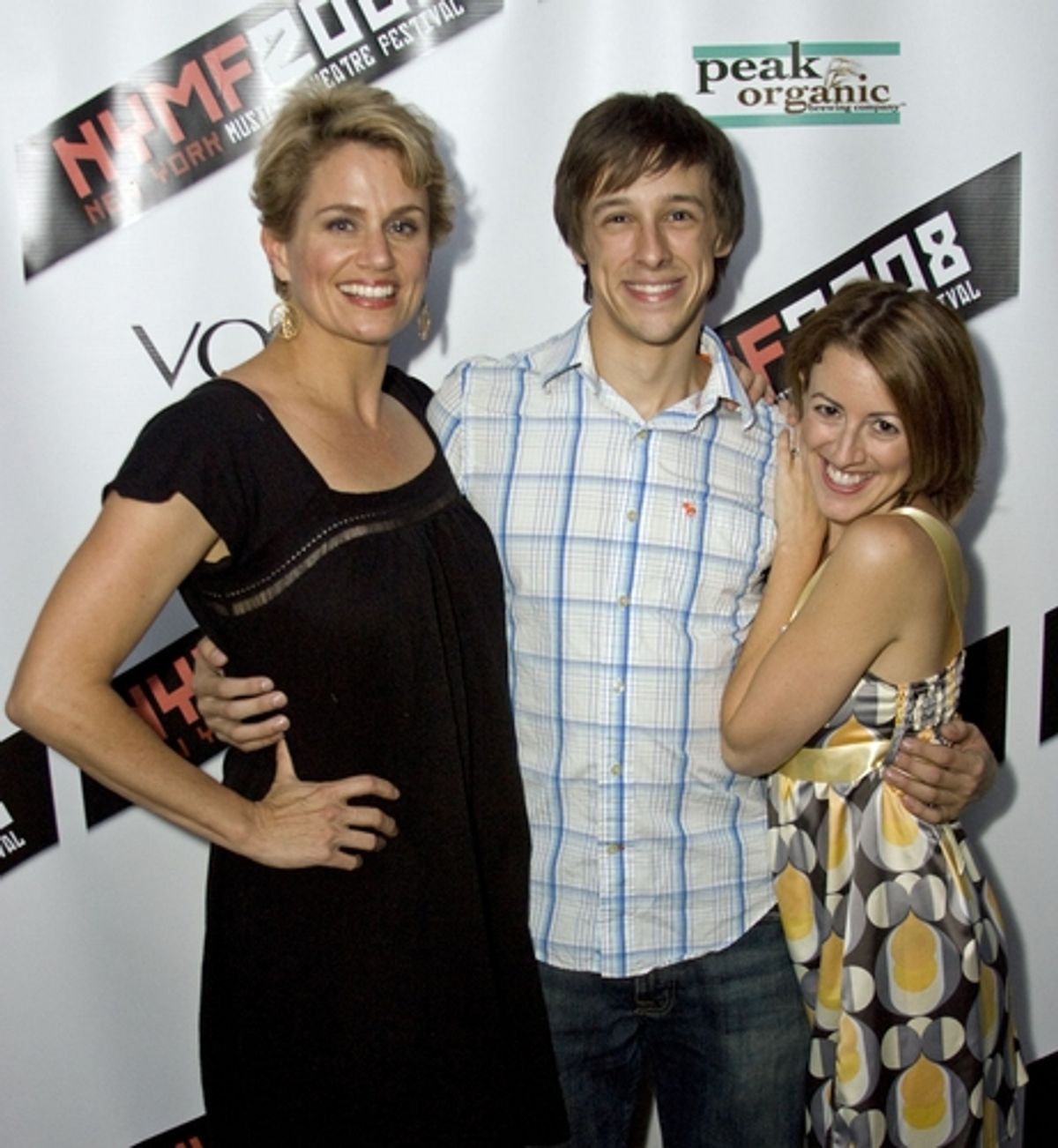 Cady Huffman, Jason Michael Snow and Kate Wetherhead at NYMF Opening Night Party