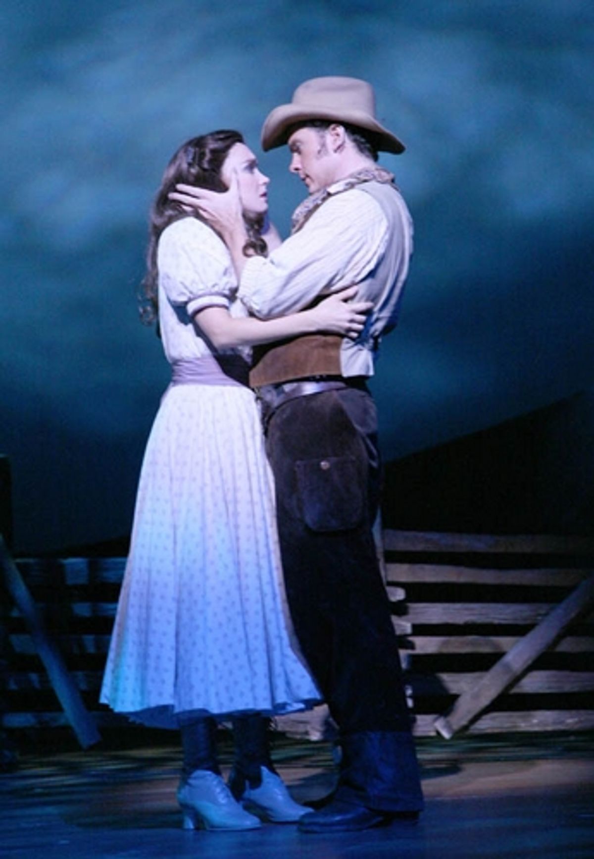 Brynn O'Malley (Laurey) and Adam Monley (Curley) at 