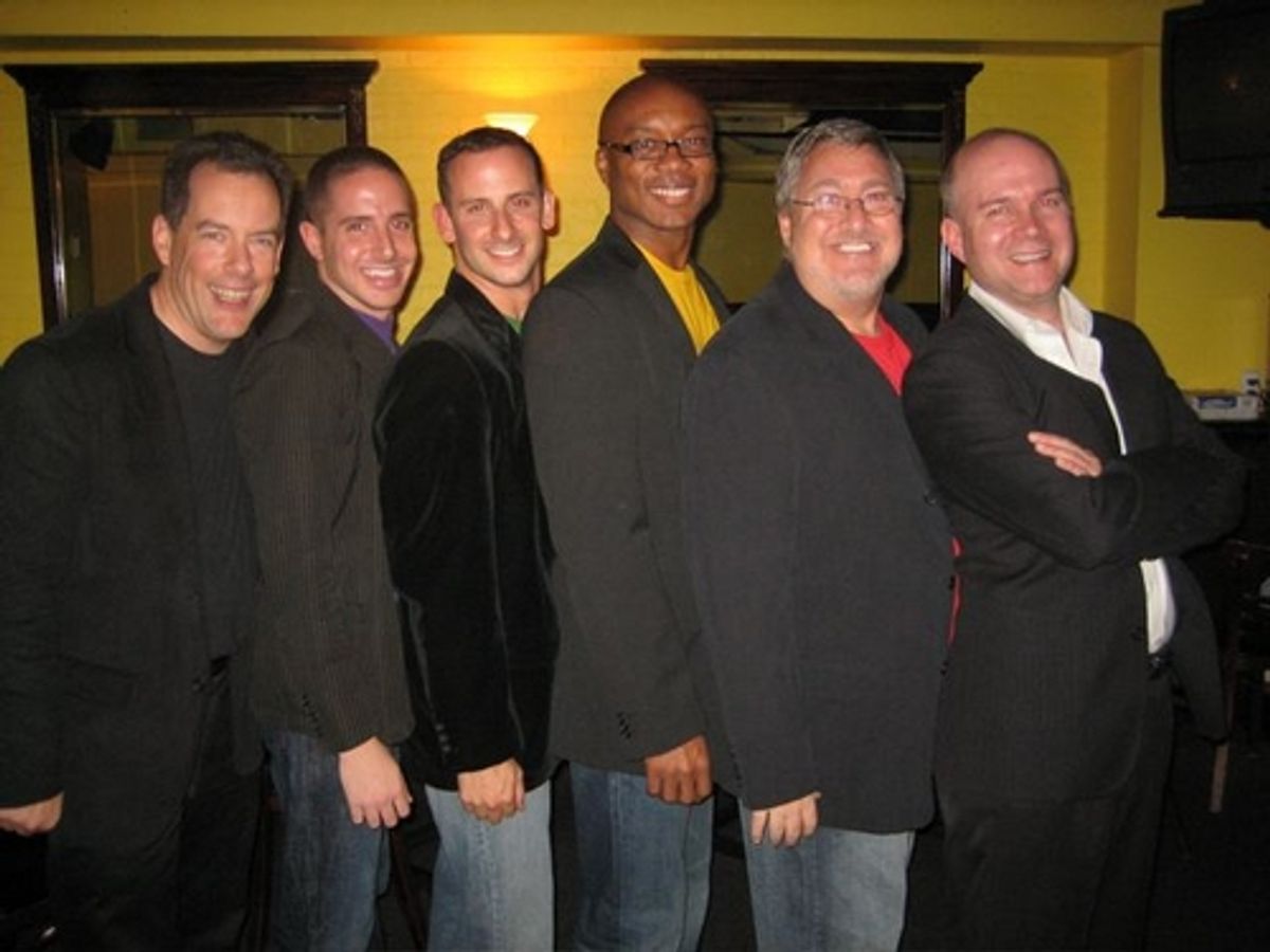 Music Director Charles Beale, Eric Saggese, Phil Zipkin, Sonelius Kendrick-Smith, Dan Baillie and musical staging director Jeff Lettiere. at 