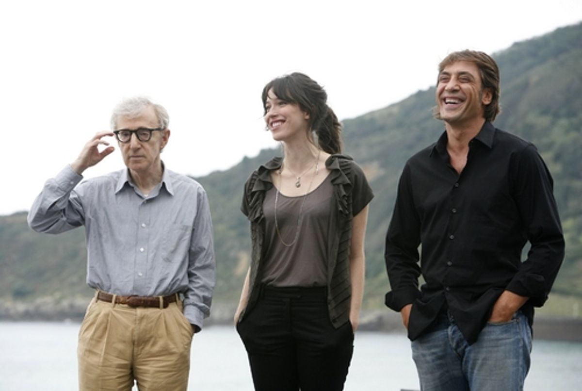Woody Allen, Rebecca Hall and Javier Bardem at 'Vicky Cristina Barcelona' Press Conference at San Sebastian Film Festival