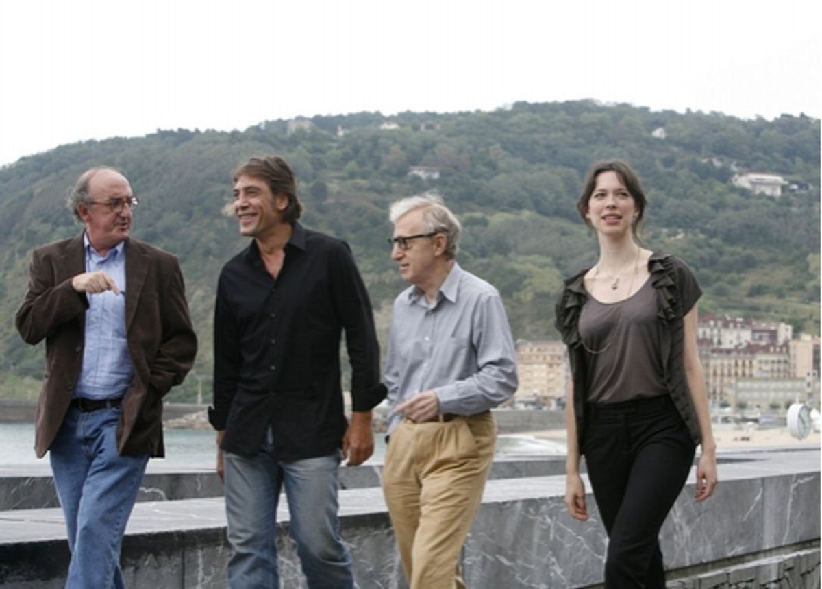 Jaume Roures, Javier Bardem, Woody Allen and Rebecca Hall at 
