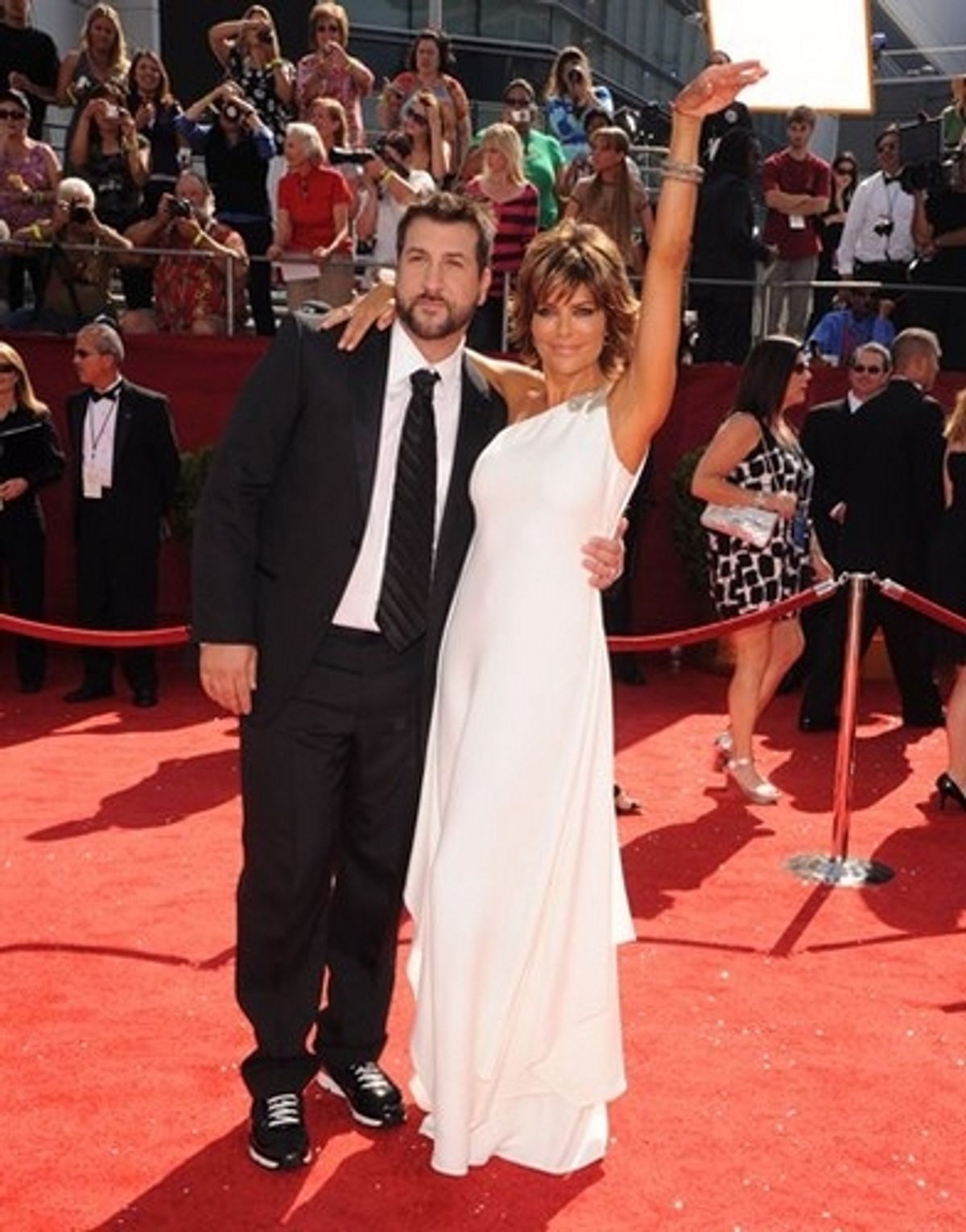 Joey Fatone and Lisa Rinna at 60th Annual Primetime Emmy Awards Arrivals