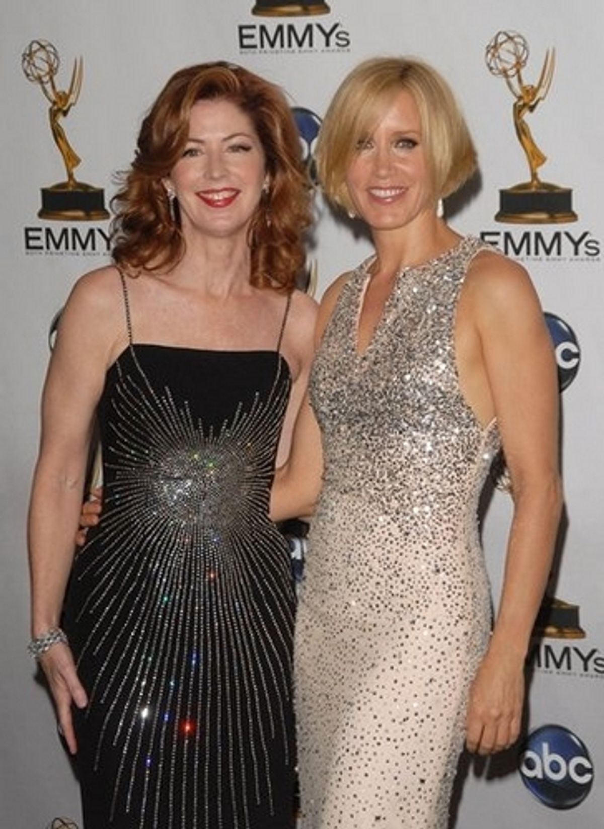 Dana Delaney and Felicity Huffman at 60th Annual Primetime Emmy Awards Press Room