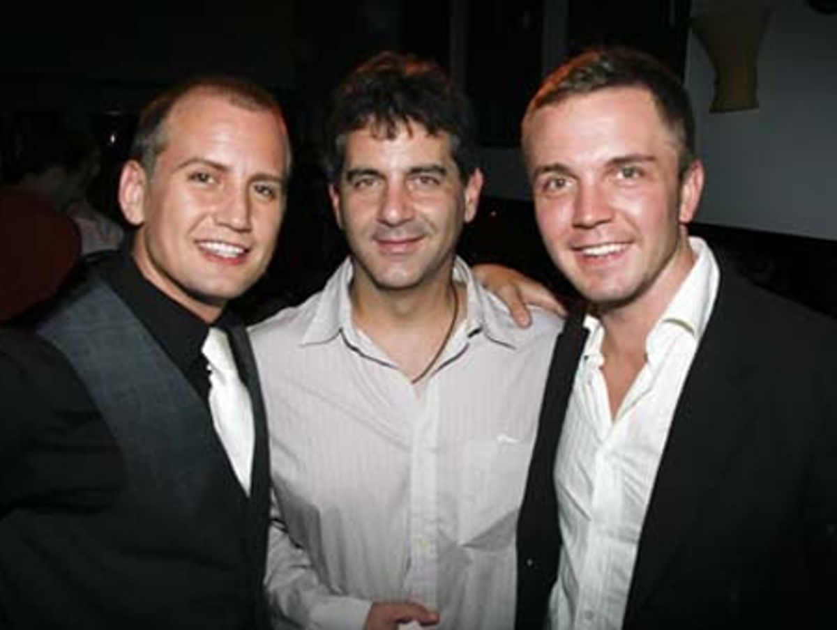 Upright Cabaret producers Chris Isaacson and Shane Scheel with Rubicon Exec. producer Michael Jackowitz at 