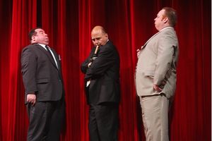 Contestants Bob Greenberg, Dominic Defilippis, George Matthews pose-off @ BroadwayWorld Contestants Bob Greenberg, Dominic Defilippis, George Matthews pose-off Photo