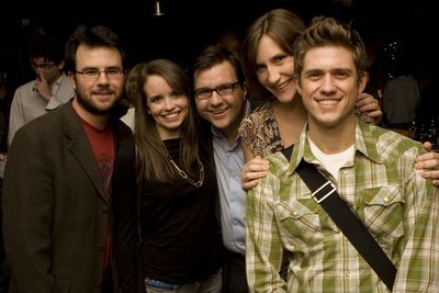 Brian Lowdermilk, Phoebe Strole, Michael Cassara, Kait Kerrigan and Aaron Tveit Photo
