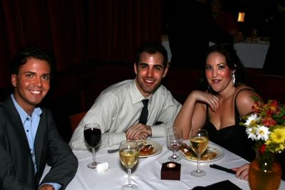 Billy Piscopo (left); Rachel A Rincione, character: Rosamund; and guest. Photo