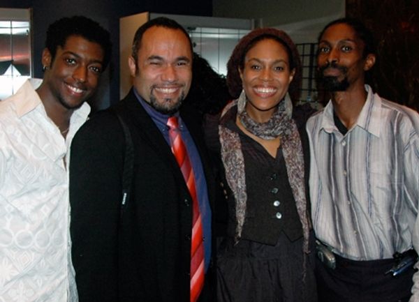 Timothy Ware, Winston Bachelor, Tiffany Jewel pose with the sound man
 Photo