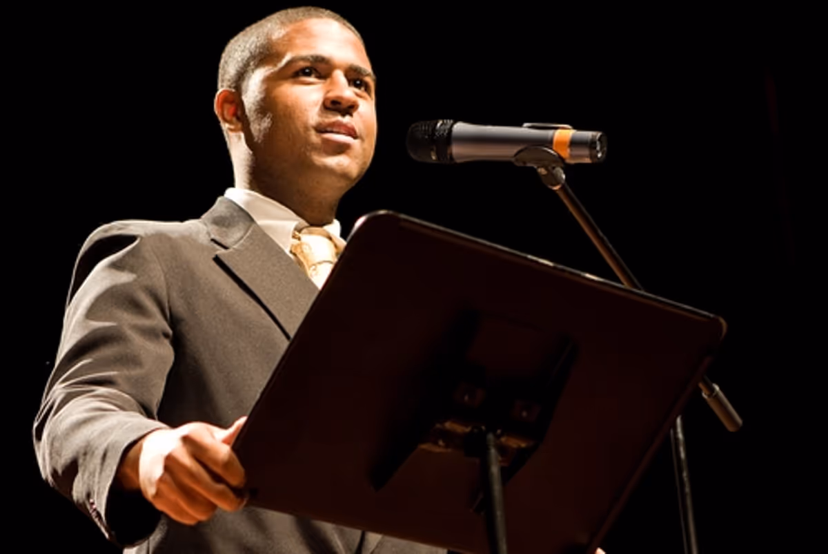 Joshua Xavier at 'Voices of a People's History of the United States: The Remix'