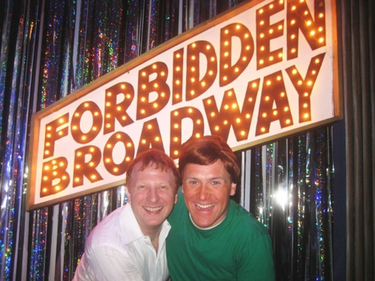 Hunter Bell and  Forbidden Broadway's Jared Bradshaw at 