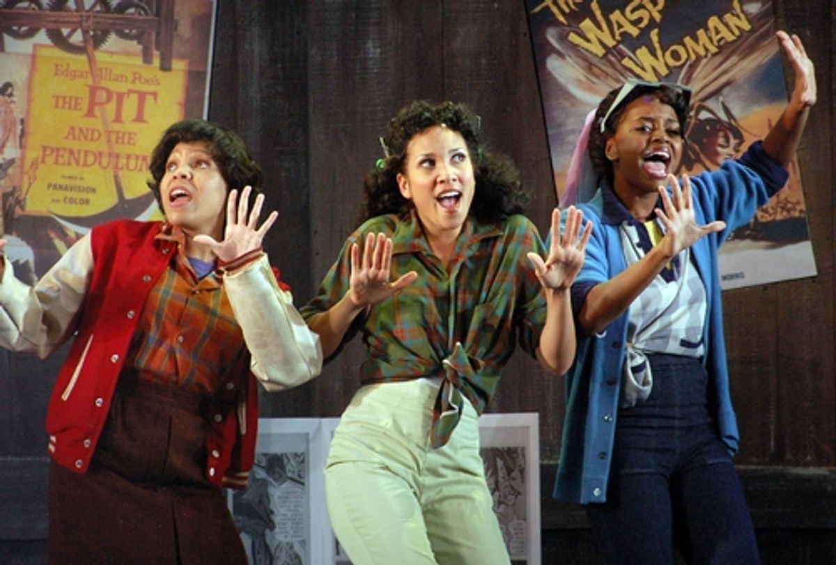Melinda Wakefield Alberty, Lakisha Anne Bowen and Krystal Joy Brown at Little Shop of Horrors at John W. Engeman
