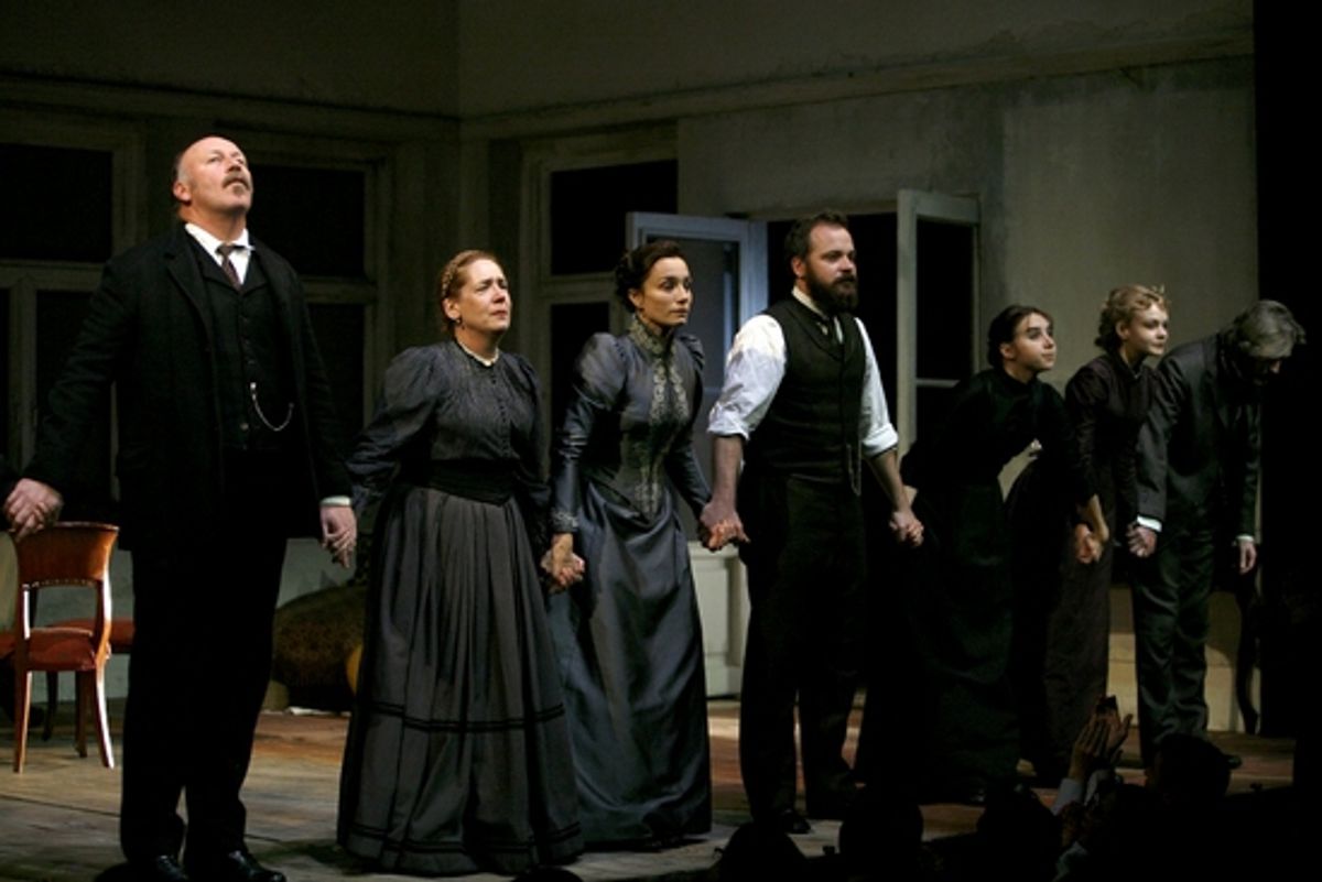 Julian Gamble, Ann Dowd, Kristin Scott Thomas, Peter Sarsgaard, Zoe Kazan, Carey Mulligan and Pearce Quigley at 