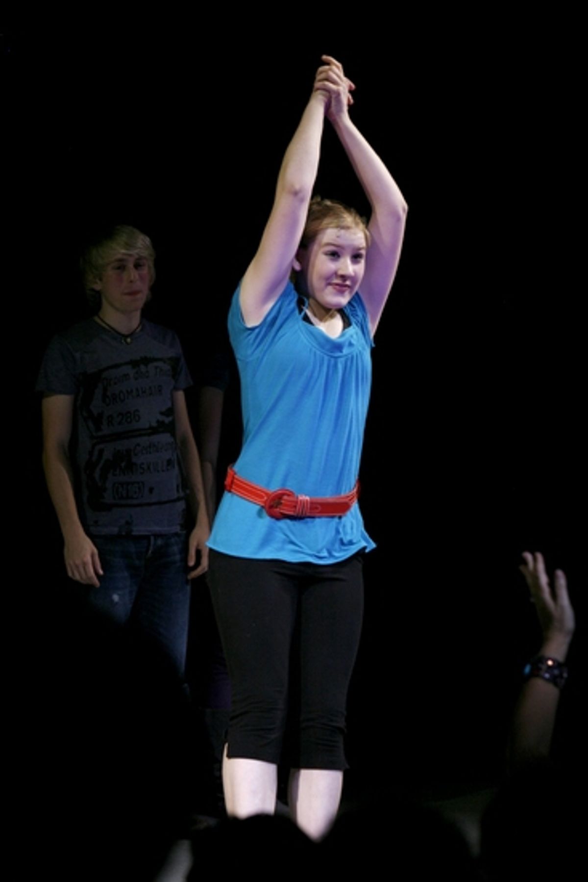 Caitlin Gann and the cast at 