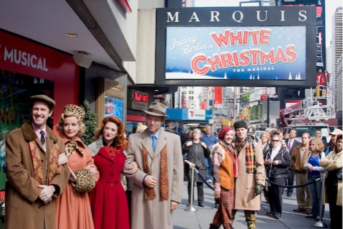 Jeffry Denman, Meredith Patterson, Kerry O'Malley, and Stephen Bogardus with the cast at 