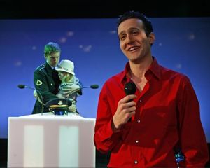 Jesse Hooker, Dreama Walker and David Ross in "America's Got Tragedy" by Gina Gionfri Photo