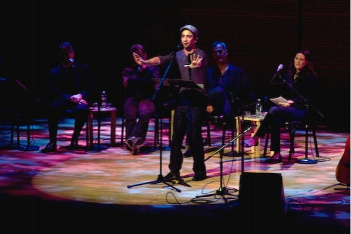 Lin-Manuel Miranda performs a new song that he was commissioned to write for Stephen Schwartz's Working at Carnegie Hall Hosts 'Revival' Featuring Mitchell, Miranda, Rapp, Sheik and More