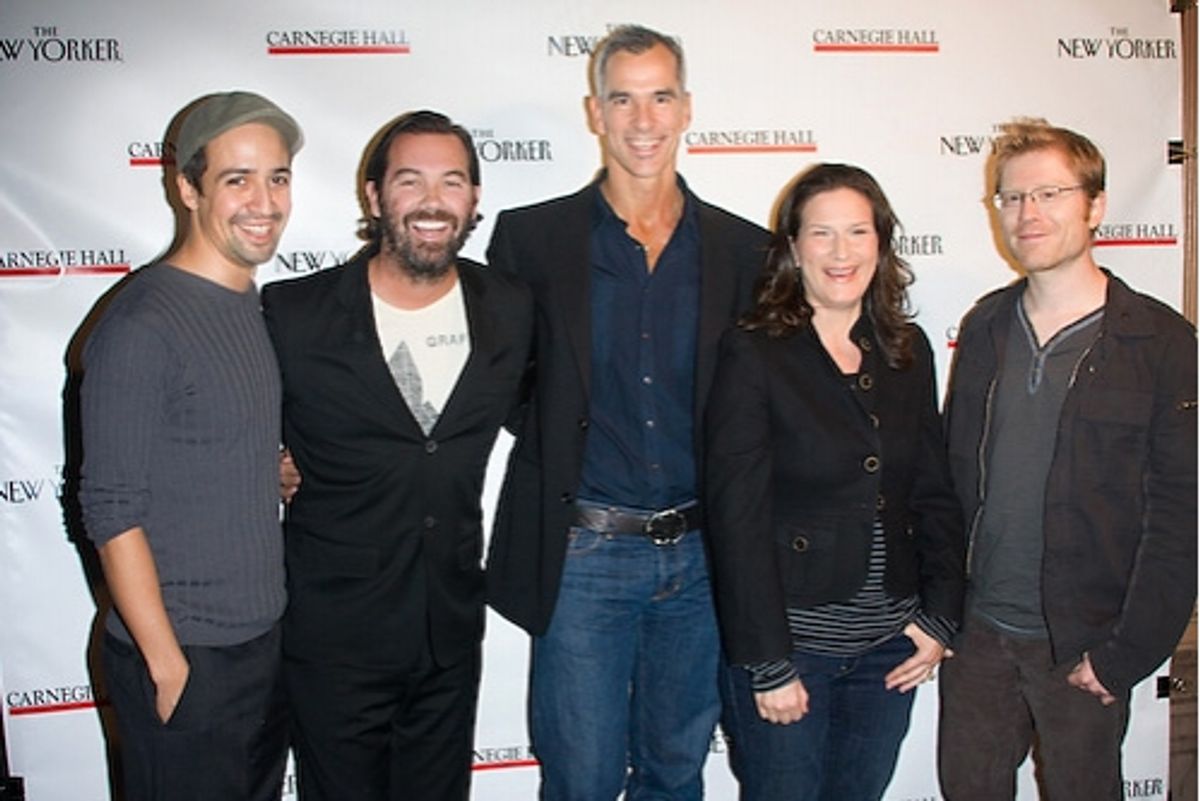 Lin-Manuel Miranda, Duncan Sheik, Jerry Mitchell, Ana Gasteyer, and Anthony Rapp at 