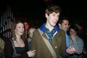 Blake Daniel tries to reason with the ghouls while his sister Courtney Daniel keeps a Photo