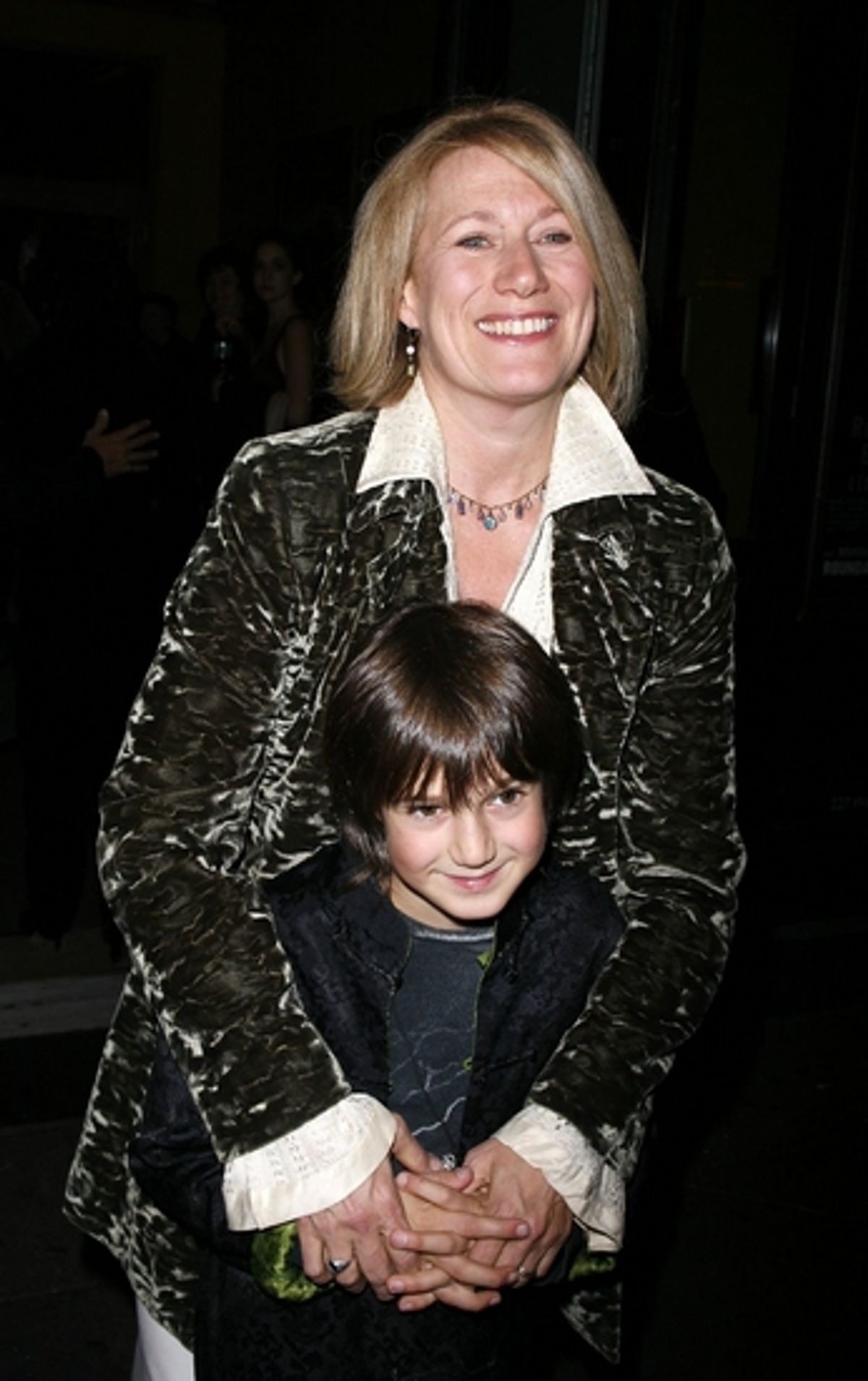 Jayne Atkinson and her son Jeremy at 