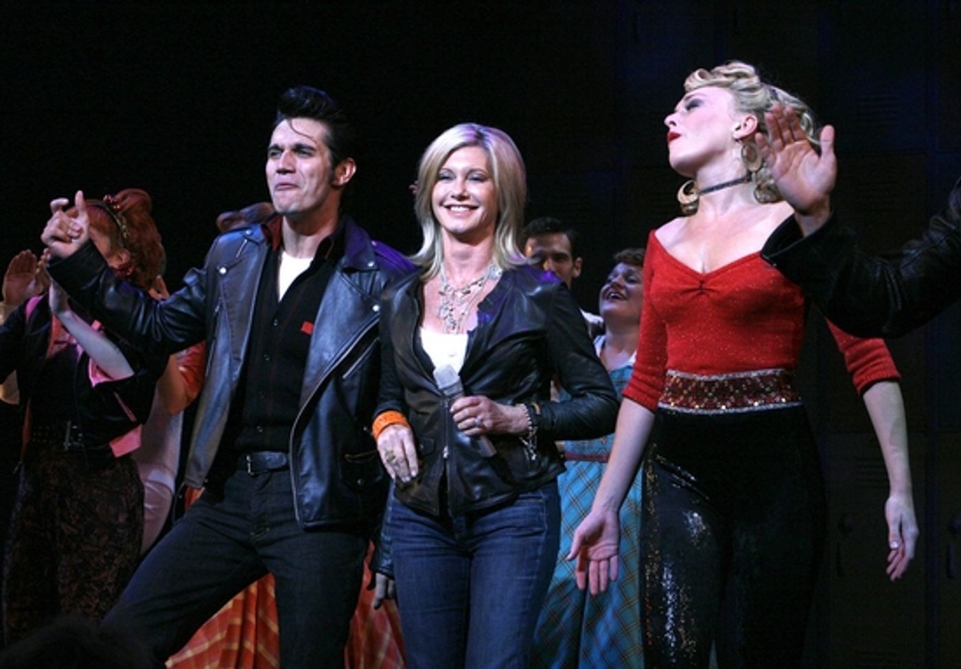 Photo Coverage: Olivia Newton-John Visits 'Grease' to Promote Breast Cancer Awareness  Image