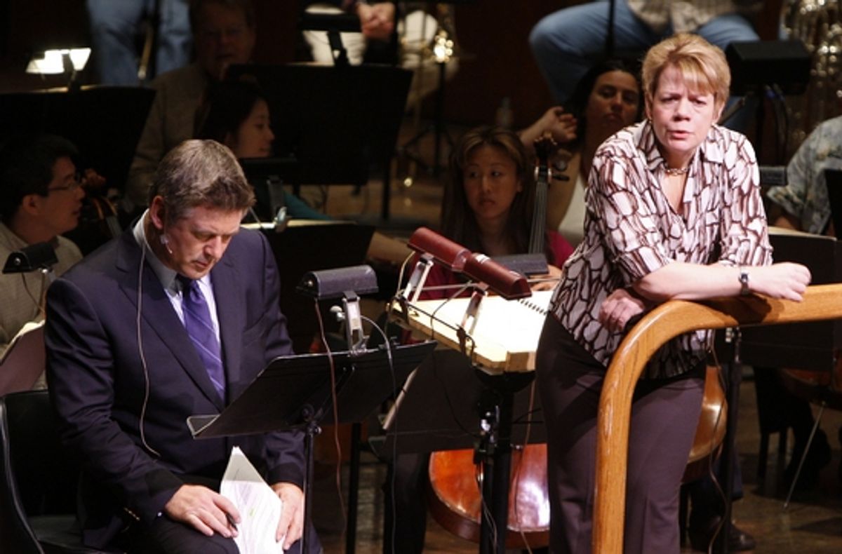 Alec Baldwin and Marin Alsop at Alec Baldwin's NY Philharmonic Rehearsal