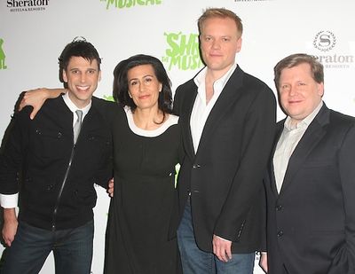 Josh Prince, Jeanine Tesori, Jason Moore and David Lindsay-Abaire

 Photo