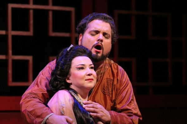 Irina Rindzuner as Princess Turandot and Rafiel Davila as Calaf

 Photo