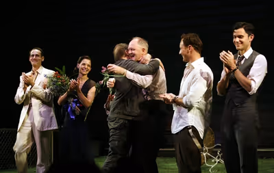 Simon McBurney and the cast Photo