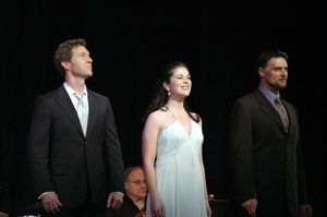 Ron Bohmer, Sarah Jane McMahon, Robert Cuccioli

 Photo