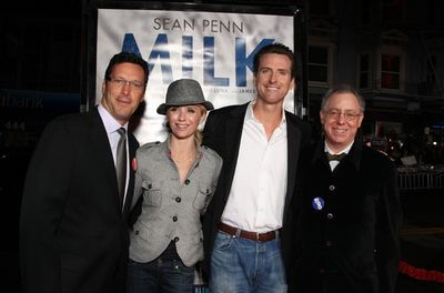Andrew Karpen, Jennifer Newsom, Gavin Newsom (Mayor of San Francisco) and James Scham Photo